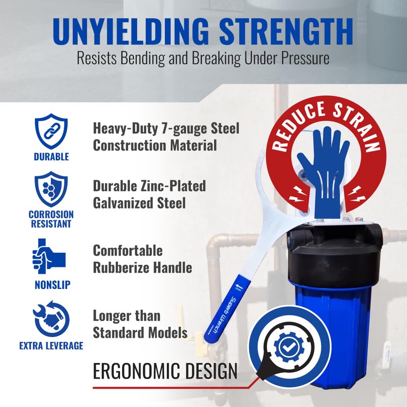 Superb Wrench SPBW-2 Heavy Duty Metal Water Filter Wrench (6.25 inch Inside Diameter) - Image 4